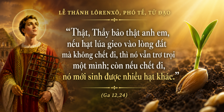 Thứ Hai 10.08.2026 Thánh Lôrenxô – Hạt lúa mục nát để sinh nhiều bông hạt